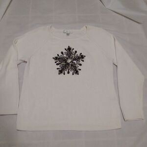 Christopher & Banks Sweater Snowflake Large